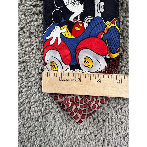 VINTAGE 90s Mickey & Co Atlas Design Neck Mens Silk Red Light Green Light Sweden - Picture 7 of 11